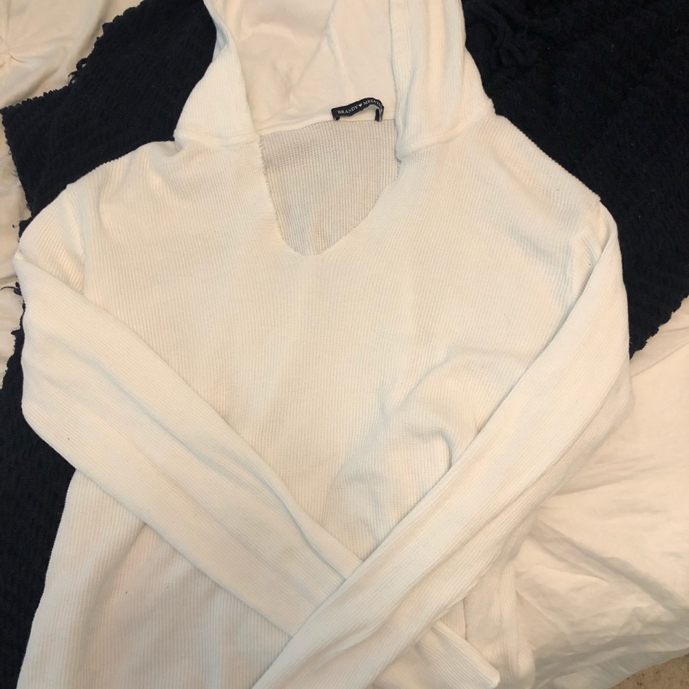 Brandy Melville White lightweight hoodie